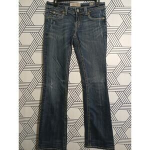Womens Mek Auckland Denim Distressed Boot Cut Jeans Size 28
